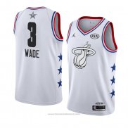 Maglia All Star 2019 Miami Heat Dwyane Wade #3 Bianco