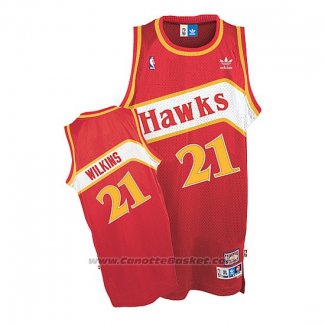 Maglia Atlanta Hawks Dominique Wilkins #21 Retro Rosso