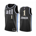 Maglia Atlanta Hawks Jalen Johnson #1 Citta 2023-24 Nero