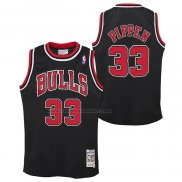 Maglia Bambino Chicago Bulls Scottie Pippen #33 Mitchell & Ness 1997-98 Nero