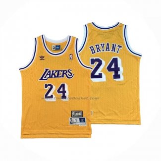 Maglia Bambino Los Angeles Lakers Kobe Bryant No 24 Hardwood Classic Giallo