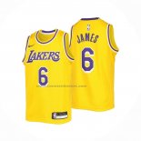 Maglia Bambino Los Angeles Lakers LeBron James #6 Icon 2022-23 Giallo