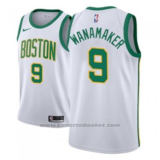 Maglia Boston Celtics Bradley Wanamaker #9 Citta 2018-19 Bianco