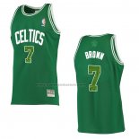 Maglia Boston Celtics Jaylen Brown NO 7 Snakeskin Hardwood Classics 2021 Verde