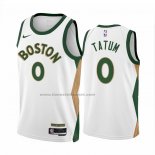 Maglia Boston Celtics Jayson Tatum #0 Citta 2023-24 Bianco