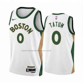 Maglia Boston Celtics Jayson Tatum #0 Citta 2023-24 Bianco