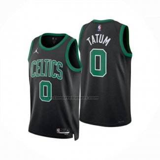 Maglia Boston Celtics Jayson Tatum No 0 Statement 2023-25 Nero