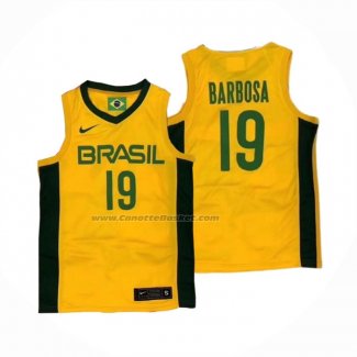 Maglia Brasil Leandro Barbosa NO 19 2019 FIBA Baketball World Cup Giallo