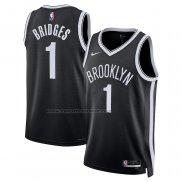 Maglia Brooklyn Nets Mikal Bridges #1 Icon 2022-23 Nero