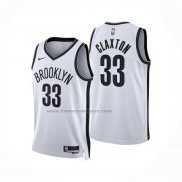 Maglia Brooklyn Nets Nic Claxton No 33 Association 2024-25 Bianco