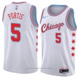 Maglia Chicago Bulls Bobby Portis #5 Citta 2018 Bianco