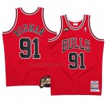 Maglia Chicago Bulls Dennis Rodman NO 91 Mitchell & Ness 1997-98 NBA Finals Rosso