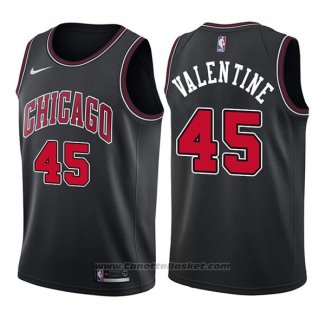 Maglia Chicago Bulls Denzel Valentine #45 Statement 2017-18 Nero