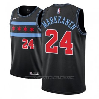 Maglia Chicago Bulls Lauri Markkanen #24 Citta 2018-19 Nero