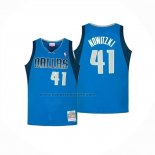 Maglia Dallas Mavericks Dirk Nowitzki No 41 Mitchell & Ness 2010-11 Blu