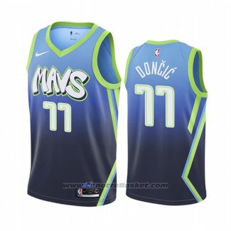 Maglia Dallas Mavericks Luka Doncic #77 Citta Edition Blu