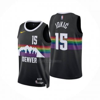 Maglia Denver Nuggets Nikola Jokic No 15 Citta 2025-26 Nero