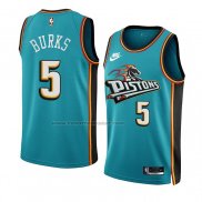 Maglia Detroit Pistons Alec Burks NO 5 Classic 2022-23 Verde