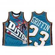 Maglia Detroit Pistons Blake Griffin #23 Mitchell & Ness Big Face Blu