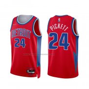 Maglia Detroit Pistons Jamorko Pickett NO 24 Citta 2021-22 Rosso