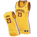 Maglia Donna Cleveland Cavaliers LeBron James #23 Giallo