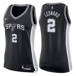 Maglia Donna San Antonio Spurs Kawhi Leonard #2 Icon 2017-18 Nero