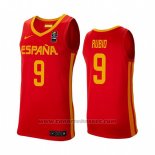 Maglia Espana Ricky Rubio #9 2019 FIBA Baketball World Cup Rosso