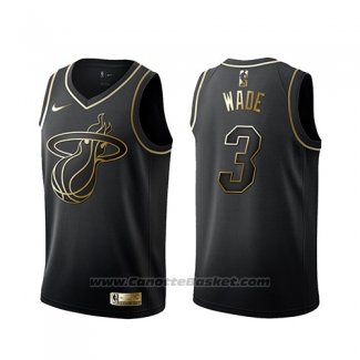 Maglia Golden Edition Miami Heat Dwyane Wade Nero