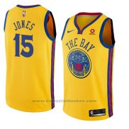 Maglia Golden State Warriors Damian Jones #15 Citta 2018 Giallo