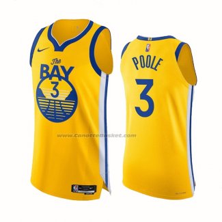 Maglia Golden State Warriors Jordan Poole NO 3 Statement Autentico 2022 Or