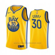 Maglia Golden State Warriors Stephen Curry #30 Citta 2019-20 Giallo