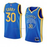 Maglia Golden State Warriors Stephen Curry NO 30 Earned 2022-23 Blu