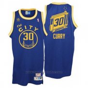 Maglia Golden State Warriors Stephen Curry #30 Retro City Bus Blu