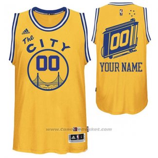 Maglia Hardwood Golden State Warriors Adidas Personalizzate Giallo