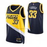 Maglia Indiana Pacers Myles Turner NO 33 Citta 2021-22 Blu