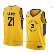 Maglia Indiana Pacers Thaddeus Young #21 Statement 2018 Giallo