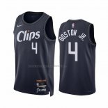 Maglia Los Angeles Clippers Brandon Boston JR. #4 Citta 2023-24 Blu