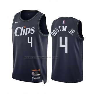 Maglia Los Angeles Clippers Brandon Boston JR. #4 Citta 2023-24 Blu