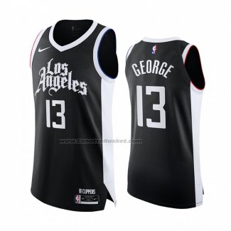 Maglia Los Angeles Clippers Paul George #13 Citta 2020-21 Autentico Nero