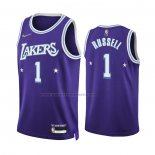 Maglia Los Angeles Lakers D'angelo Russell #1 Citta 2021-22 Viola