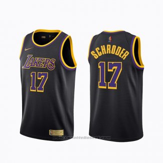 Maglia Los Angeles Lakers Dennis Schroder #17 Earned 2020-21 Nero