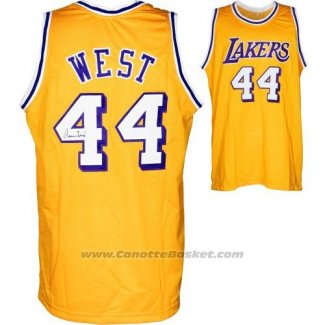 Maglia Los Angeles Lakers Jerry West #44 Retro Giallo