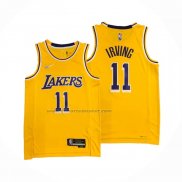 Maglia Los Angeles Lakers Kyrie Irving NO 11 75th Anniversary 2021-22 Giallo