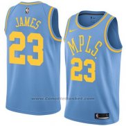 Maglia Los Angeles Lakers Lebron James #23 Classic 2017-18 Blu
