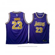 Maglia Los Angeles Lakers Lebron James #23 Viola