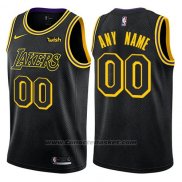 Maglia Los Angeles Lakers Nike Personalizzate 17-18 Nero