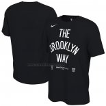 Maglia Manica Corta Brooklyn Nets 2023 NBA Playoffs Mantra Nero