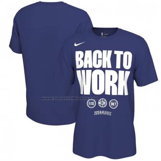 Maglia Manica Corta Detroit Pistons 2025 Nba Playoffs Blu