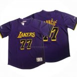 Maglia Manica Corta Los Angeles Lakers Luka Doncic No 77 Viola