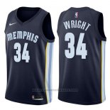 Maglia Memphis Grizzlies Brandan Wright #34 Icon 2017-18 Blu